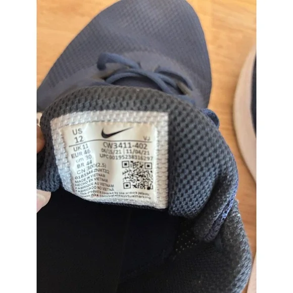 Nike Downshifter 11 Running Shoes Mens 12 Navy Blue White CW3411-402 Sneakers - Picture 7 of 7